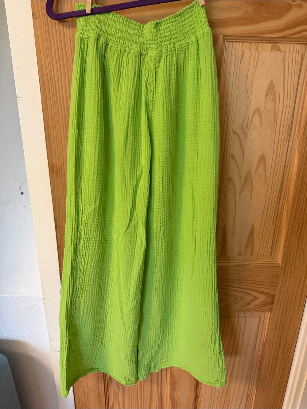 Michael Stars Lime Green Cropped Wide-Leg Pants - Picture 3 of 3